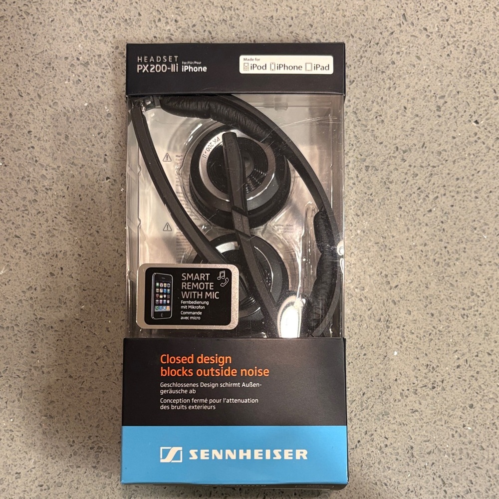 Sennheiser PX200-iii Black Headset with iPhone Control